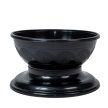 Műanyag kerek talpas tál fekete D18cm M10,5cm