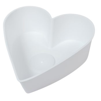 Műanyag szív fehér M10x22cm