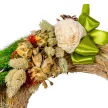 Széna koszorú szárazvirág és ming díszítéssel 20cm