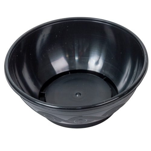 Műanyag kerek tál mintás fekete D18cm M7cm