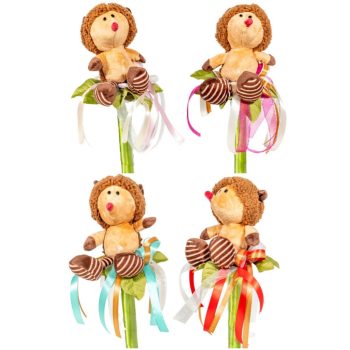 Ballagási csokor plüss sünivel szalaggal 34cm