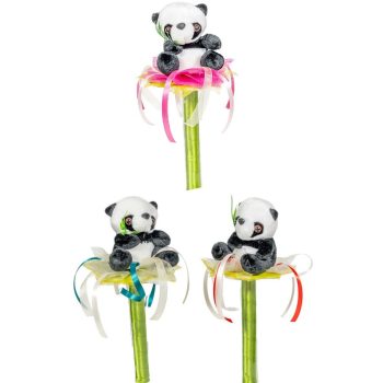 Ballagási csokor plüss pandamaci szalaggal 33cm