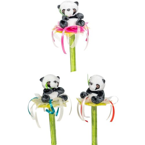 Ballagási csokor plüss pandamaci szalaggal 33cm