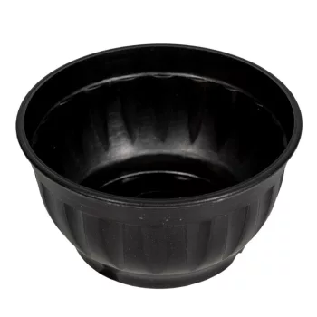 Műanyag bordás tál grafit M15cm D8cm