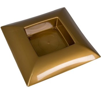 Műanyag tál négyzet alakú arany 24 x 24cm