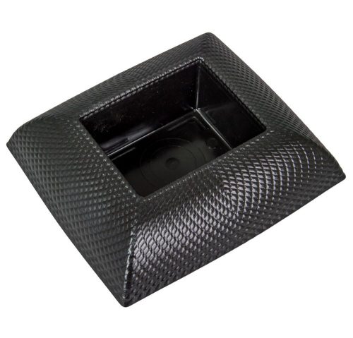 Műanyag tál téglalap alakú mintás fekete 19x17cm