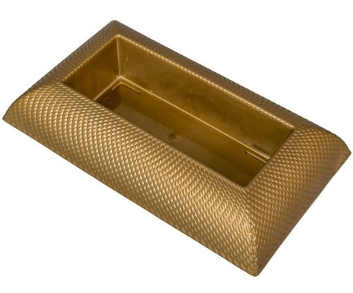 Műanyag tál téglalap alakú mintás arany 29x17cm
