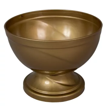 Műanyag nagy talpas tál arany D21cm M15,5cm