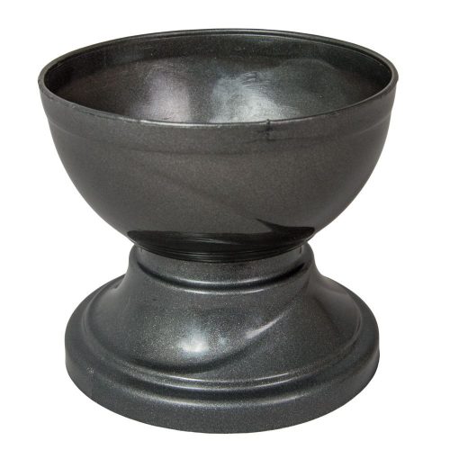 Műanyag nagy talpas tál szürke D15cm M13,5cm