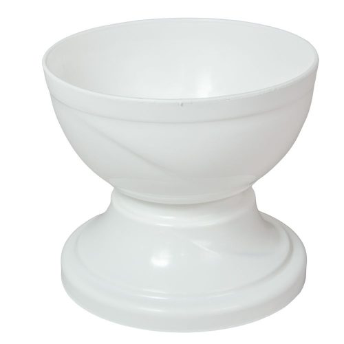 Műanyag nagy talpas tál fehér D15cm M13,5cm