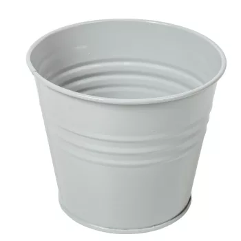 Kaspó fém fényes szürke D13cm M10,5cm