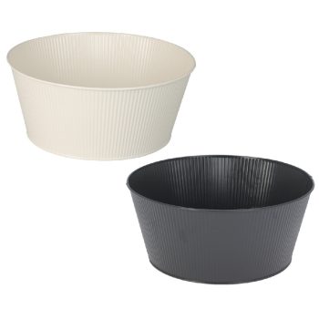 Kaspó fém bordás D21,5cm M10cm