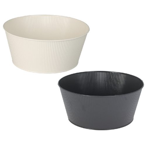 Kaspó fém bordás D21,5cm M10cm