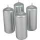 Metál henger gyertya 40x100mm ezüst 4db/csom (db ár)