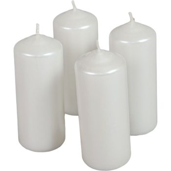 Metál henger gyertya 40x100mm fehér 4db/csom (db ár)