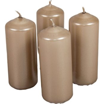 Metál henger gyertya 40x100mm homok 4db/csom (db ár)