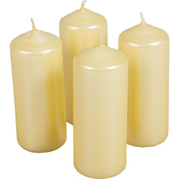 Metál henger gyertya 40x100mm krém 4db/csom (db ár)
