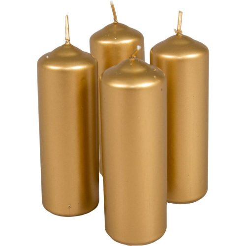 Metál henger gyertya 40x120mm arany 4db/csom (db ár)