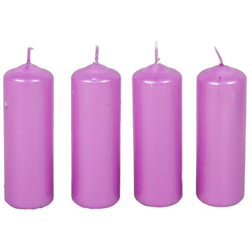 Metál henger gyertya 40x120mm ciklámen 4db/csom (db ár)