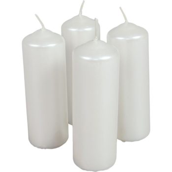 Metál henger gyertya 40x120mm fehér 4db/csom (db ár)