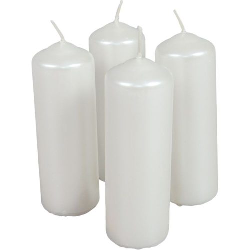 Metál henger gyertya 40x120mm fehér 4db/csom (db ár)