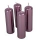 Metál henger gyertya 40x140mm halvány lila (db ár) 4db/csom