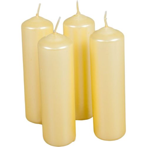Metál henger gyertya 40x140mm krém 4db/csom (db ár)