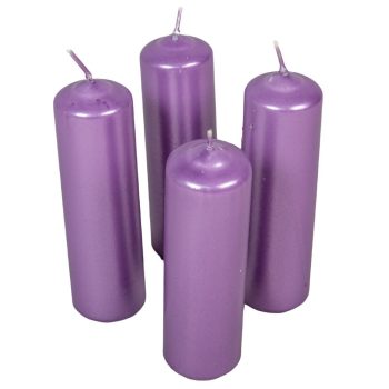 Metál henger gyertya 40x140mm lila (db ár) 4db/csom