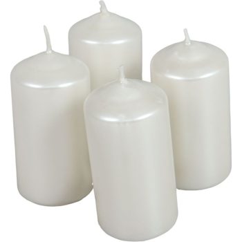 Metál henger gyertya 40x80mm ivory (db ár) 4db/csom