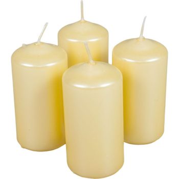 Metál henger gyertya 50x100mm krém 4db/csom (db ár)