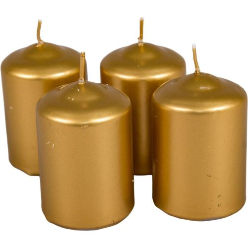 Metál henger gyertya 50x75mm arany 4db/csom (db ár)