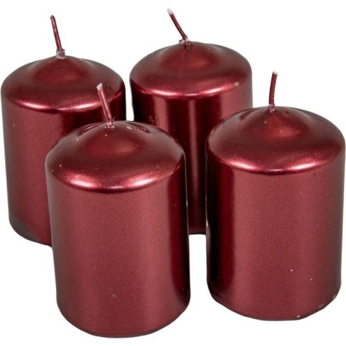 Metál henger gyertya 50x75mm bordó 4db/csom (db ár)