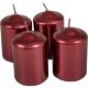 Metál henger gyertya 50x75mm bordó 4db/csom (db ár)