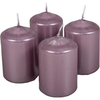   Metál henger gyertya 50x75mm halvány lila 4db/csom (db ár)