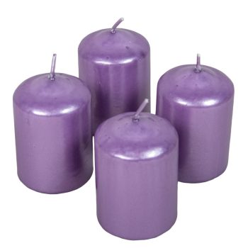 Metál henger gyertya 50x75mm lila 4db/csom (db ár)