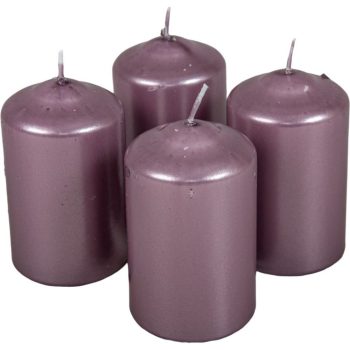   Metál henger gyertya 60x100mm halvány lila 4db/csom (db ár)