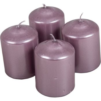   Metál henger gyertya 60x80mm halvány lila 4db/csom (db ár)