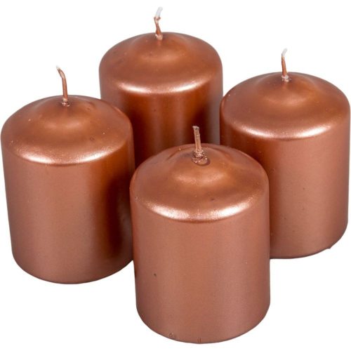 Metál henger gyertya 60x80mm rosegold 4db/csom (db ár)