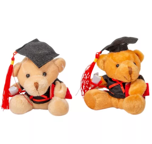 Plüss ballagó maci 11cm