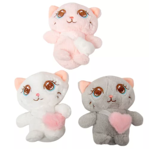 Plüss cica kulcstartóval 11cm