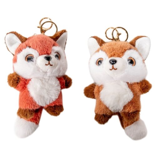 Plüss róka kulcstartóval 12cm