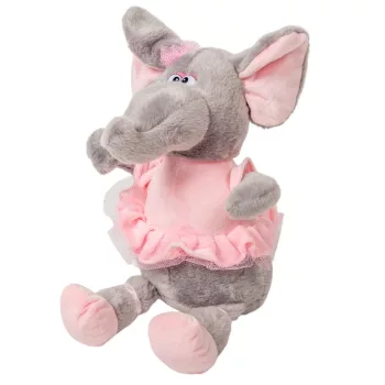 Plüss elefánt rózsaszín ruhában 30cm