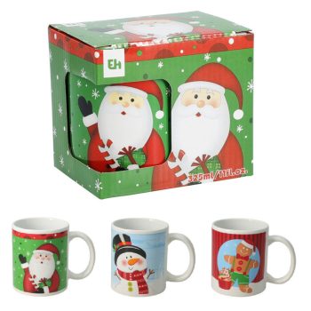 Bögre karácsonyi mintával díszdobozban 325ml