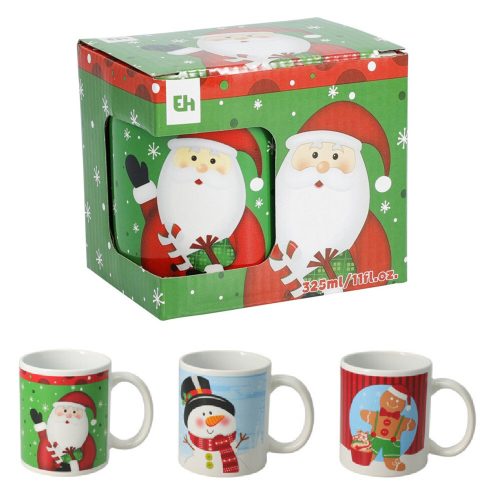 Bögre karácsonyi mintával díszdobozban 325ml