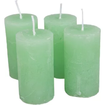 Rusztikus henger gyertya 40x75mm menta 4db/csom (db ár)