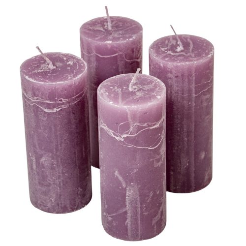 Rusztikus henger gyertya 50x120mm Levendula  4db/csom (db ár)
