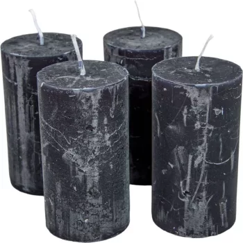 Rusztikus henger gyertya 50x90mm fekete 4db/csom (db ár)