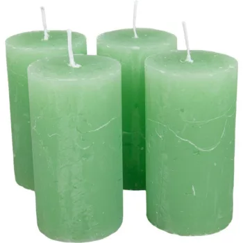 Rusztikus henger gyertya 50x90mm menta 4db/csom (db ár)