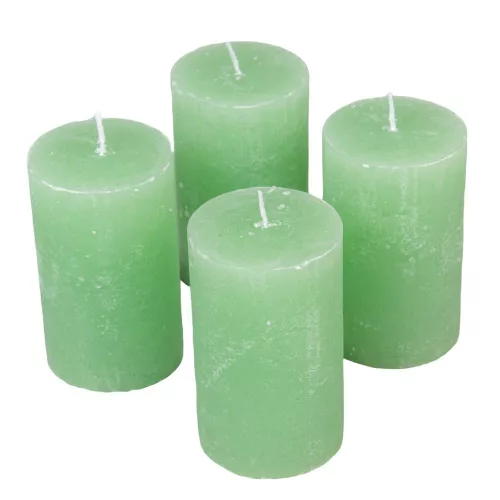 Rusztikus henger gyertya 60x100mm menta 4db/csom (db ár)