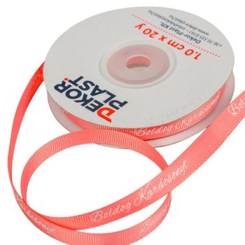   Boldog Karácsonyt feliratos ripsz szalag rózsaszín 1cmx20y